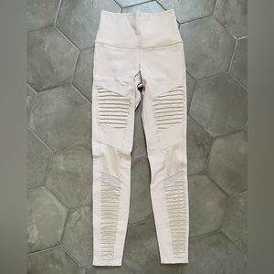 ALO yoga high-waist moto legging, silver, size XS